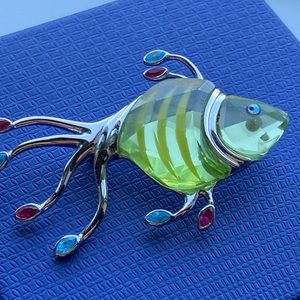 Swarovski crystal tropical fish brooch